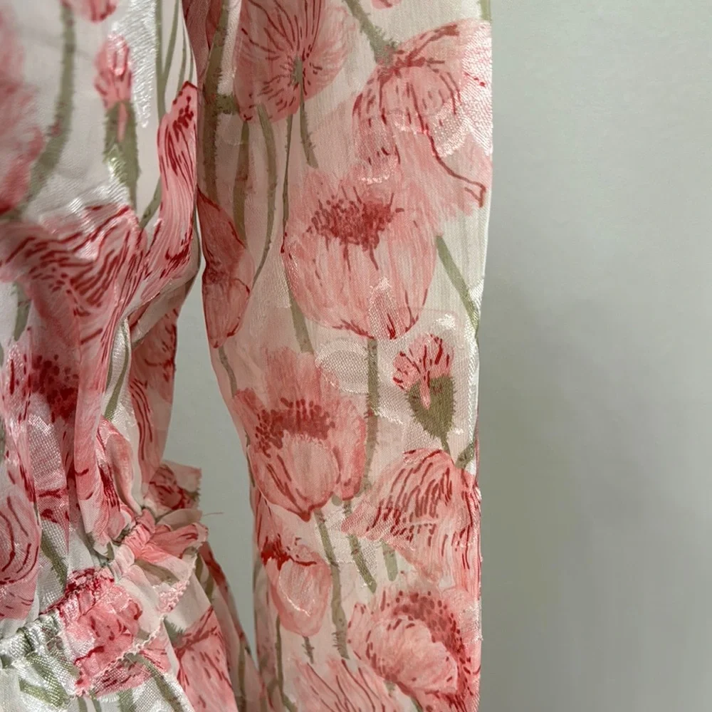 Kori NWT Pink Floral Dress with Ruffles - Picture 4 of 5